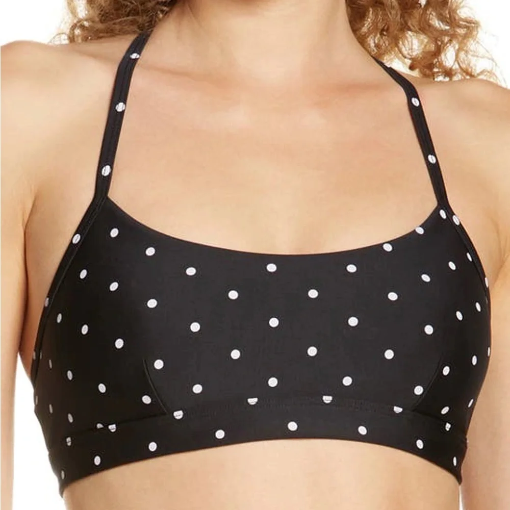 Alo Yoga Airlift Intrigue Polka Dot Bra Black/White M